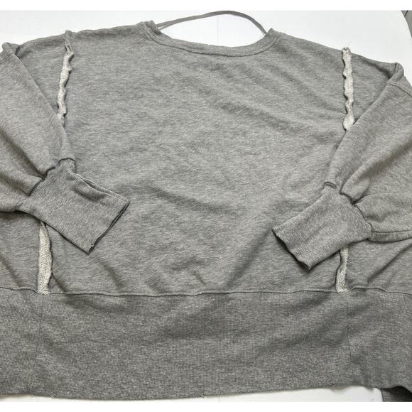WE THE FREE PEOPLE Sweatshirt Womens Small Light Gray Oversized Camden Pullover - Picture 7 of 7